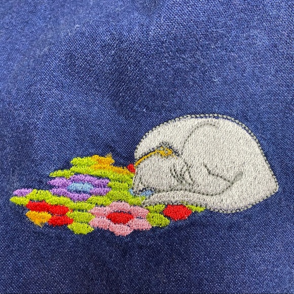 Embroidered Denim Jumper Dress - Picture 4 of 15